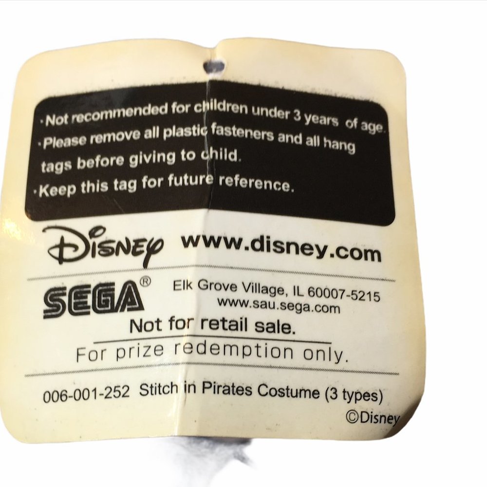 RARE HTF Disney Sega Stitch Blue Plush Pirate 10in - Picture 7 of 11